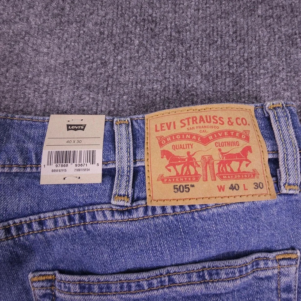 Levis‎ 505 Mens Jeans 40x30 Blue Regular Straight Stretch Denim Levis Ease